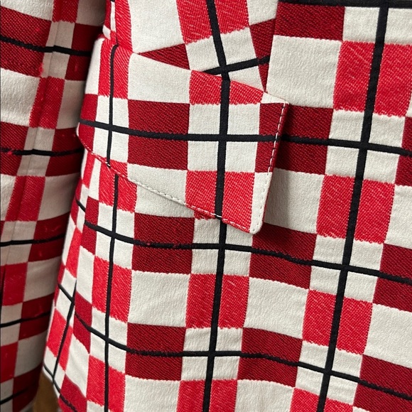 Akris Punto Red & White Check Blazer — Size 12 - Picture 6 of 7